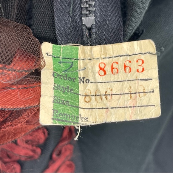 Vintage 1950's Black Sheath Dress with Embroidered Floral Hem - Picture 15 of 16